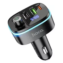 Hoco Car transmitter, Bluetooth, 2 x USB-A + USB-C, QC3.0, PD 20W, E62, black