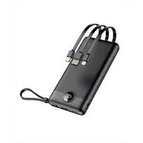 VEGER C10 (W1116) Power Bank | 10000 mAh | Micro USB, USB-C, Lightning | LED Display | black