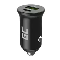 GREEN CELL PowerRide Nano38 car charger | 20W | PD, QC | USB-C, USB-A | black