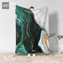 Žalia antklodė sofa Abstraktinė marmurinė dekoratyvinė antklodė Pūkuota flanelinė lovos užvalkalas Vilnos užvalkalas Kelionių antklodė 80x100cm
