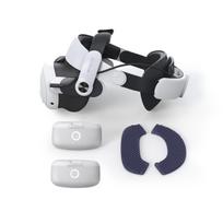 „BOBOVR M3 PRO Comfort“ galvos dirželis su baterija ir dviem 5200 mAh baterijomis, suderinamas su „Meta Quest 3“ / „Quest 3S“, „Elite“ dirželio pakaitalas. sidabras