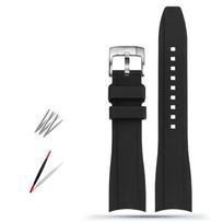 20mm 22mm lenkta galo guminė laikrodžio apyrankė Casio Swordfish Seiko Tissot Omega laikrodžiams Atspari vandeniui Silikoninė Sportinė Laikrodžio Apyrankė Apyrankės Dirželis 20mm