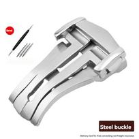 Laikrodžio sagtelė Omega Seamaster Drugelio tipo Sulankstoma Super Ba Odos Drobės dirželio sagtelė Nerūdijančio plieno Sulankstoma sagtelė 18mm 20mm 18mm sidabras