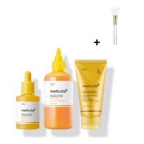 MediCube Kojo rūgšties ir ciberžolės skaistinanti odos priežiūros rinkinys (Atnaujinantis tonikas 250 ml + Niacinamido serumas 30 ml + Naktinė kaukė-wrap 75 ml) + Želė šepetėlio dovana