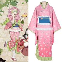 Demon Slayer Cosplay apranga Kanroji Mitsuri Kimono Anime Cosplay Pasiruošimo Kostiumas 0056 S