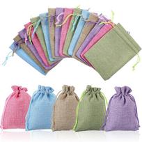 15 vnt. lininiai maišeliai su raišteliais, dovanų maišeliai, saldainių ir papuošalų maišeliai, vestuvių pakuočių maišeliai, maišeliai su raišteliais 15pcs 13*18cm gray