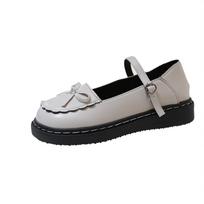 Butterfly Mary Jane Shoes  brown Retro uniform shoes loafers Summer Buckle Strap College Style jk small leather shoes 35 juoda