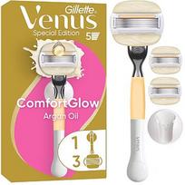 Gillette Venus ComfortGlow Argan Oil Skuveklis, 3 Skuvekļa Kasetnes, Sienas Stiprinājums 80879334