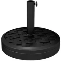 Betoninis skėčio stovas 18 kg, apvalus skėčio laikiklis skėčiui 32/38/48 mm, juodas