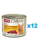 ANIMONDA Carny Adult rinkinys su jautiena, vištiena ir vištos širdelėmis 6 x 200 g 12 x 200 g