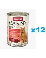 ANIMONDA Carny Senior Jautienos ir kalakutienos širdelės 12x400 g