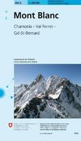 492S Mont Blanc Schneesportkarte: Chamonix - Val Ferret - Gd-St-Bernard
