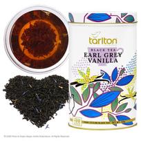 Ceilono juodoji birioji lapinė arbata Earl Grey Vanilla (su bergamote ir vanile), Tarlton, 100g
