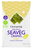 Jūros daržovių traškučiai „Seaveg crispies“ su imbieru, ekologiški, Clearspring 4g