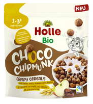 Traškūs sausi pusryčiai su kakava CHOCO CHIPMUNK, ekologiški, Holle, 125g