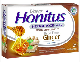 Dabur Honitus pastilės su imbieru, 60g