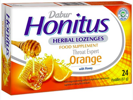Dabur Honitus pastilės su apelsinu, 60g