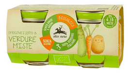 Daržovių tyrelė kūdikiams nuo 4 mėn., ekologiška, Alce Nero, 2 X 80g