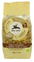 Pilno grūdo kviečių ir avinžirnių makaronai FUSILLI, ekologiški, Alce Nero, 500 g