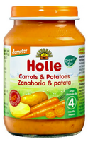 Morkų ir bulvių tyrelė kūdikiams nuo 4 mėn., biodinaminė, Holle, 190g
