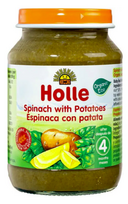 Špinatų ir bulvių tyrelė kūdikiams nuo 4 mėn., ekologiška, Holle, 190g