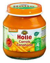 Morkų tyrelė kūdikiams nuo 4 mėn., biodinaminė, Holle, 125g
