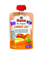 Morkų tyrelė su mangais, bananais ir kriaušėmis CARROT CAT, kūdikiams nuo 6 mėn., biodinaminė, Holle, 100 g