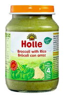 Brokolių ir ryžių tyrelė kūdikiams nuo 4 mėn., ekologiška, Holle, 190g