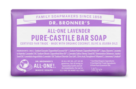 Kastilijos muilas su levandomis, ekologiškas Dr. Bronner's, 140g