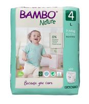 BAMBO ekologiškos sauskelnės-kelnaitės NATURE 4, 7–14 kg, 20 vnt.