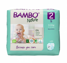 BAMBO ekologiškos sauskelnės NATURE 2, 3–6 kg, 30 vnt.