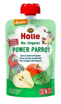Kriaušių, obuolių ir špinatų tyrelė POWER PARROT, kūdikiams nuo 6 mėn., biodinaminė, Holle, 100 g