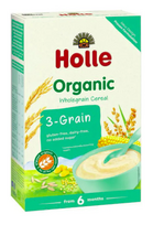 Trijų grūdų košė be glitimo kūdikiams nuo 6 mėn., ekologiška, Holle, 250 g