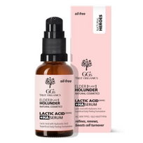 Nakties serumas veidui su hialuronu ir AHA rūgštimi, GG's True Organics, 30ml