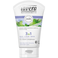 Priemonė veidui 3in1: prausiklis, šveitiklis, kaukė, Lavera