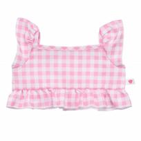 BUILD-A-BEAR DRABUŽIAI Rožinė languota palaidinė su raukinukais