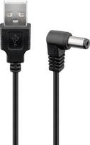 Goobay USB-DC-Kabel 5,5 x 2,1 mm, 1.5 m, Schwarz - für die Stromübertragung von USB-A-Port zu DC-Geräten (55159)