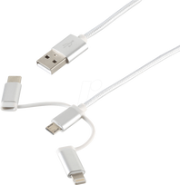shiverpeaks BS14-50067 USB Kabel 1 m USB A USB C/Micro-USB B/Lightning Weiß (BS14-50067)