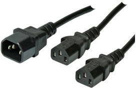 Kabel Strom 220V 2xKaltgeräte IEC-C13(Buchse)/Kaltgeräte IEC-C14(Stecker) - 1,8m *shiverpeaks basic* (BS60019)