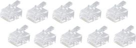 shiverpeaks ®-BASIC-S--Netzwerk Modular-Stecker RJ12 6polig, 6 Kontakte belegt, für Rundkabel, vergoldete Kontakte--VE 10 (BS72050-R10)