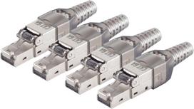 shiverpeaks 4x shiverpeaks®-BASIC-S--cat. 6A Tool-less RJ45 Stecker mit Knickschutz geschirmt (BS08-51001-4)