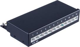 shiverpeaks ®-BASIC-S--Mini Patchpanel/ Patchfeld Cat.6A, geschirmt 500 MHz, Desktop Gehäuse 12-Port schwarz (BS75076)