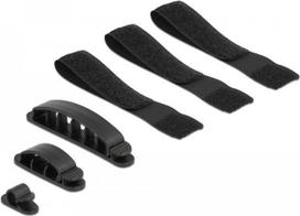 Delock Cable holder and  tape - Kabel-Management-Kit - Schwarz (18393)