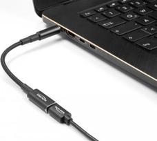 Delock - Netzteil - 24 pin USB-C (W) zu Gleichstromstecker 5,5 x 2,5 mm (M) gewinkelt - 19.5 V - 3 A - 15 cm - Schwarz (60040)