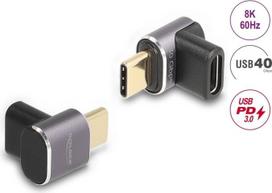 Delock - USB-Adapter - 24 pin USB-C (M) zu 24 pin USB-C (W) - USB 2,0 / USB 3,2 / USB4 / Thunderbolt 3  5 A - 1,5 cm - Anthrazit (60059)