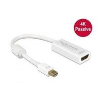 DeLOCK 4K Passive - Video- / Audio-Adapter - DisplayPort / HDMI - Mini DisplayPort (M) - HDMI, 19-polig (W) - 20cm - (DisplayPort 1,2) - weiß (62614)