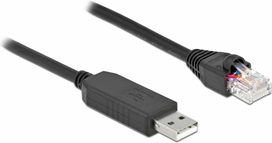 Delock - Serieller Adapter - USB (M) bis RJ-45 (M) - 1,0m - USB / USB2.0 / EIA-232 - Schwarz (64160)