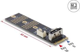 Delock Adapter M.2 Key B Stecker zu SATA vertikal - Adapter - Digital/Daten (64290)
