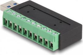 Delock - USB-Adapter - 10-poliger Anschlussblock zu USB Typ A (M) - USB 3.2 Gen 1 - 5 V - 1 A - Schwarz/Grün