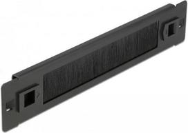DeLOCK - Kabelabdeckung mit Bürsten - Rack montierbar - Schwarz - 1U - 25,4 cm (10) (66343)
